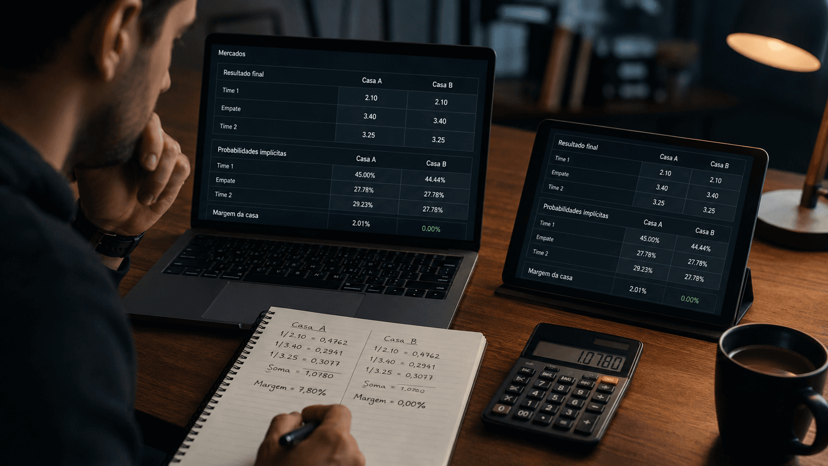 Odds e probabilidades apostas