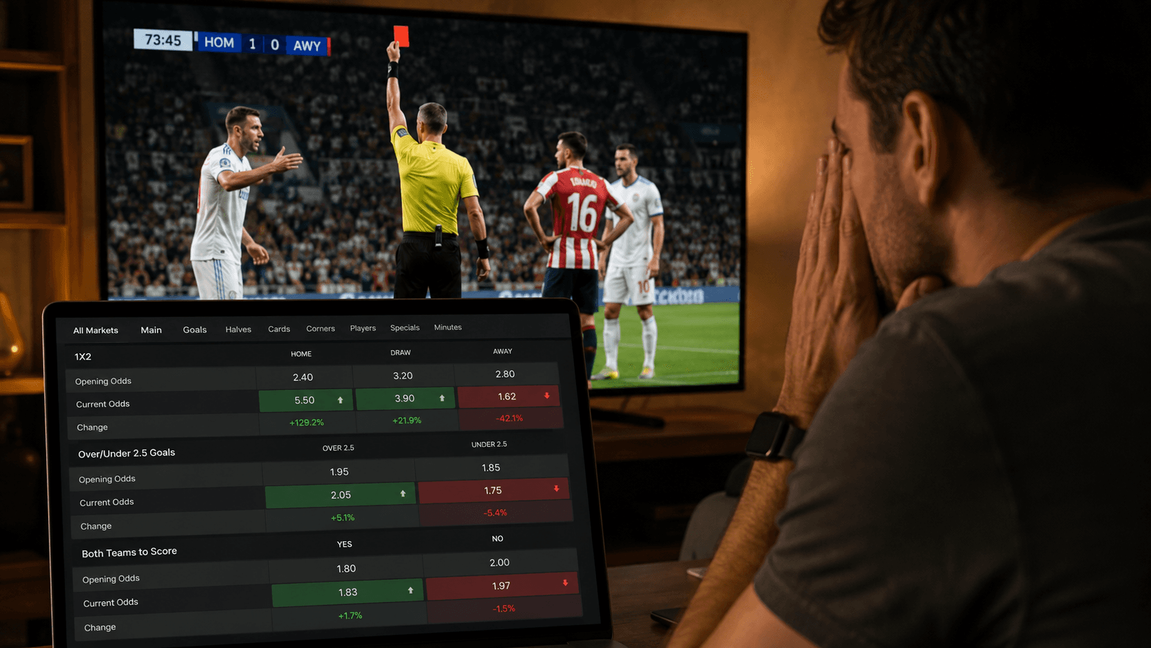 expulsão altera odds futebol